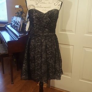 NEW Alfred Angelo strapless lace knee length dress